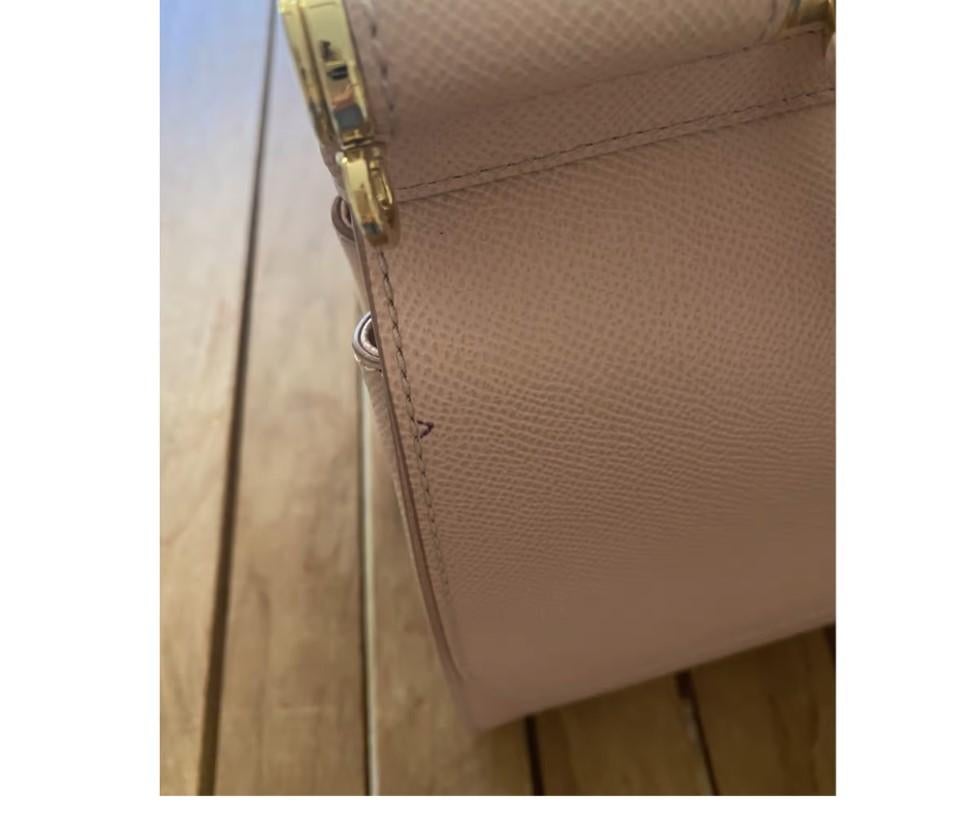 Dolce & Gabbana Rosa Leder Sicily Top Handle Handtasche Umhängetasche mit DG Logo aus Leder 3