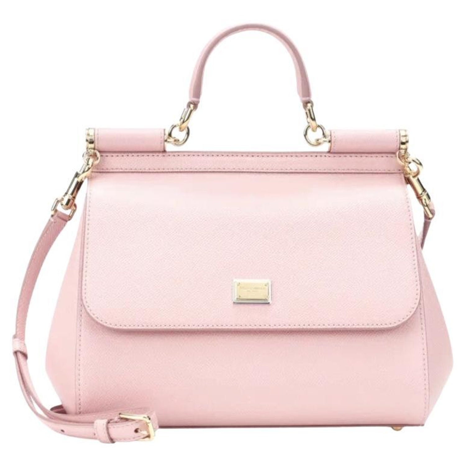 Dolce and Gabbana Pink Leather Sicily Top Handle Handbag Shoulder Bag With  DG Logo at 1stDibs