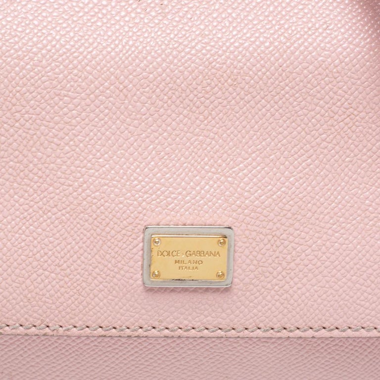 Dolce and Gabbana Pink Leather Small Miss Sicily Top Handle Bag For ...