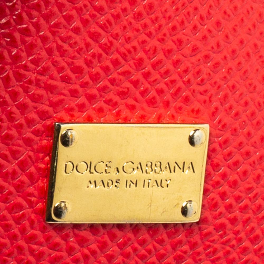 Dolce & Gabbana Pink Leather Small Miss Sicily Top Handle Bag 4