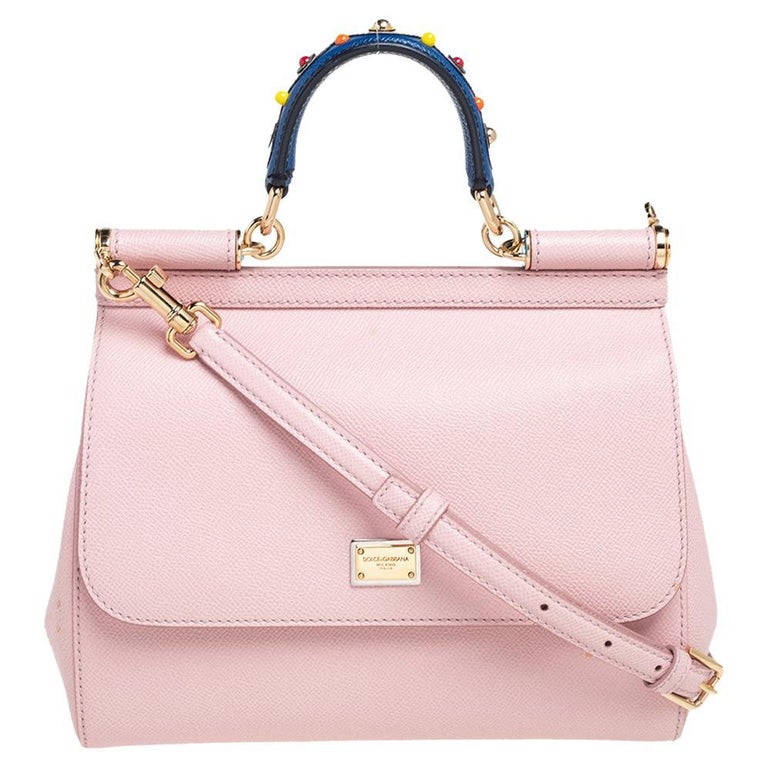 Dolce & Gabbana Leather Miss Sicily Bag Dusty Rose