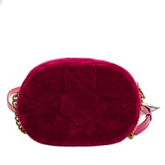 Dolce & Gabbana Pink Matelassé Velvet Devotion Camera Crossbody Bag