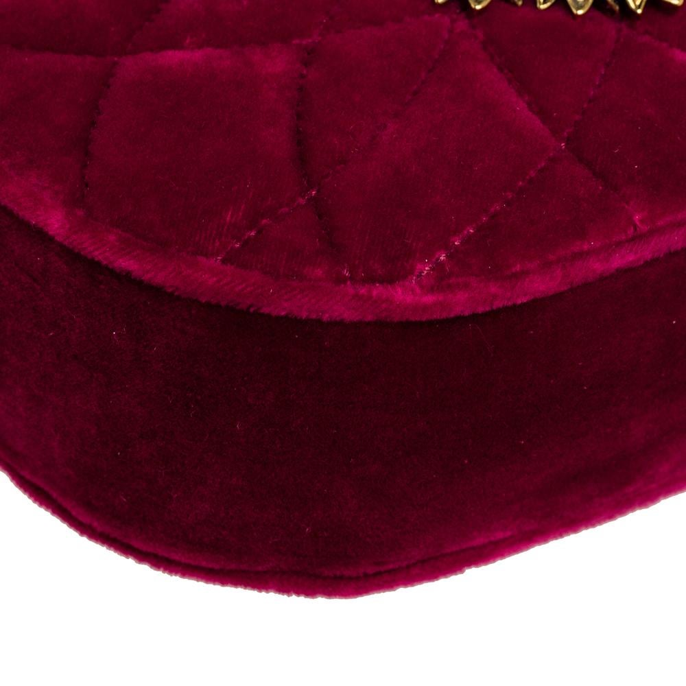 Dolce & Gabbana Pink Matelassé Velvet Devotion Camera Crossbody Bag In New Condition In Dubai, Al Qouz 2