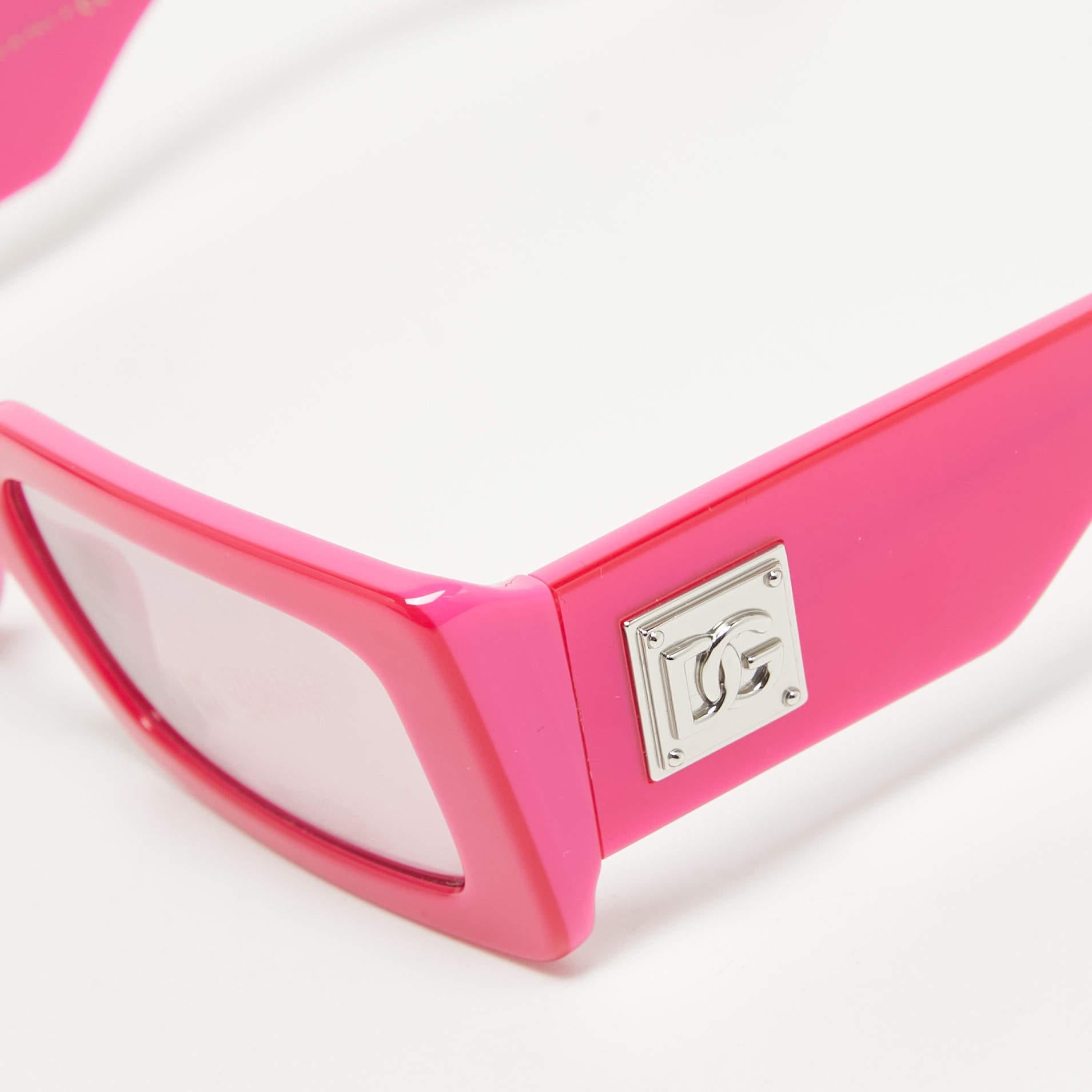 Dolce & Gabbana Pink Mirrored DG 4416 Square Sunglasses In New Condition For Sale In Dubai, Al Qouz 2