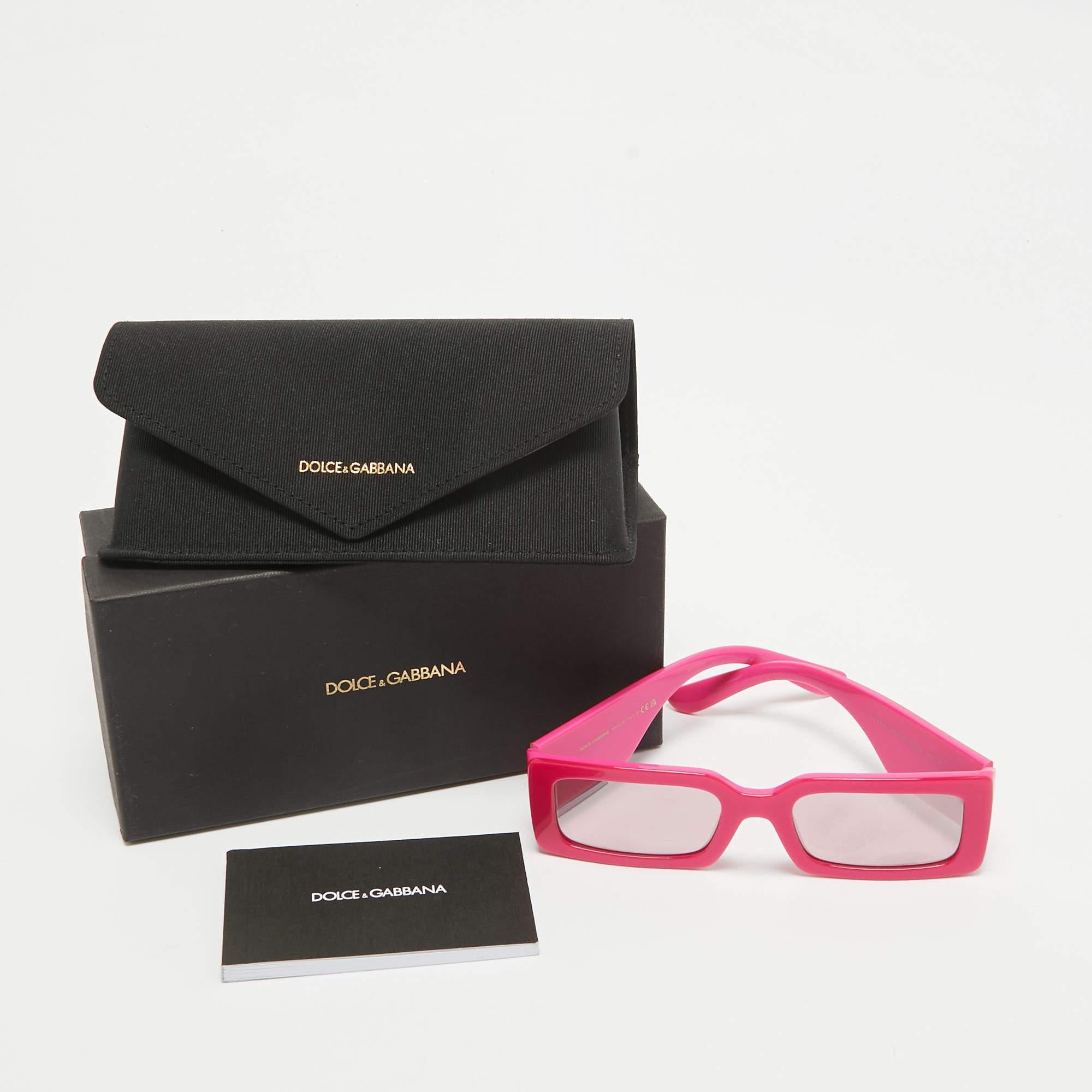 Women's Dolce & Gabbana Pink Mirrored DG 4416 Square Sunglasses For Sale
