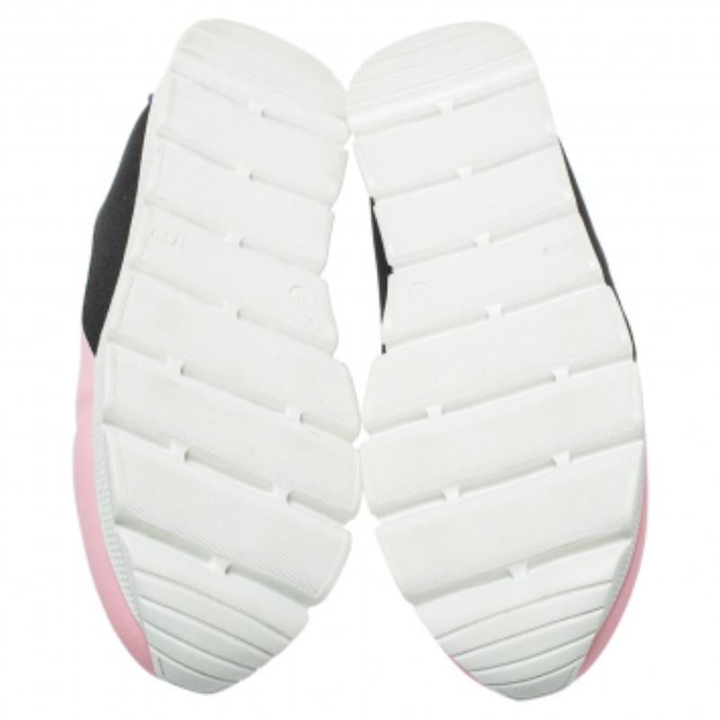 Dolce & Gabbana Pink Neoprene Embellished Slip On Sneakers Size 38 For Sale 2