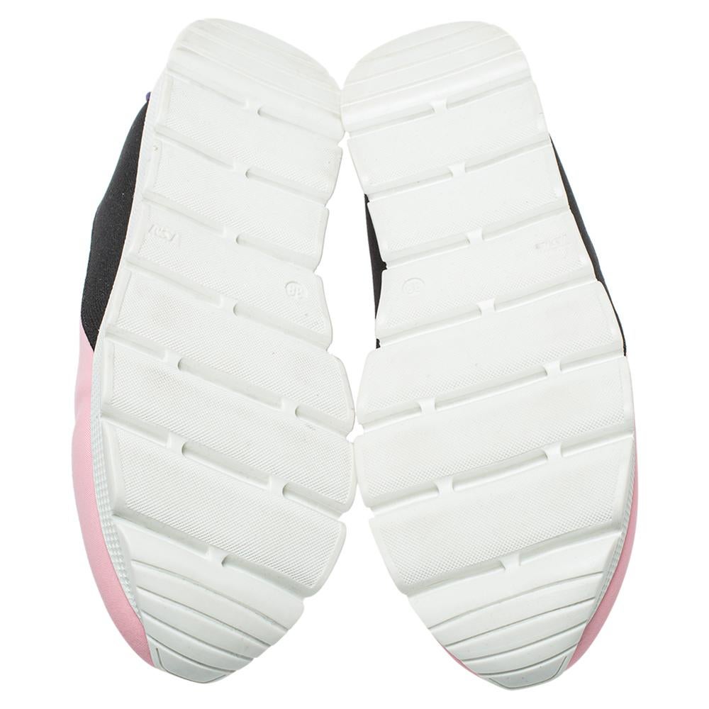 Women's Dolce & Gabbana Pink Neoprene Embellished Slip On Sneakers Size 38 For Sale