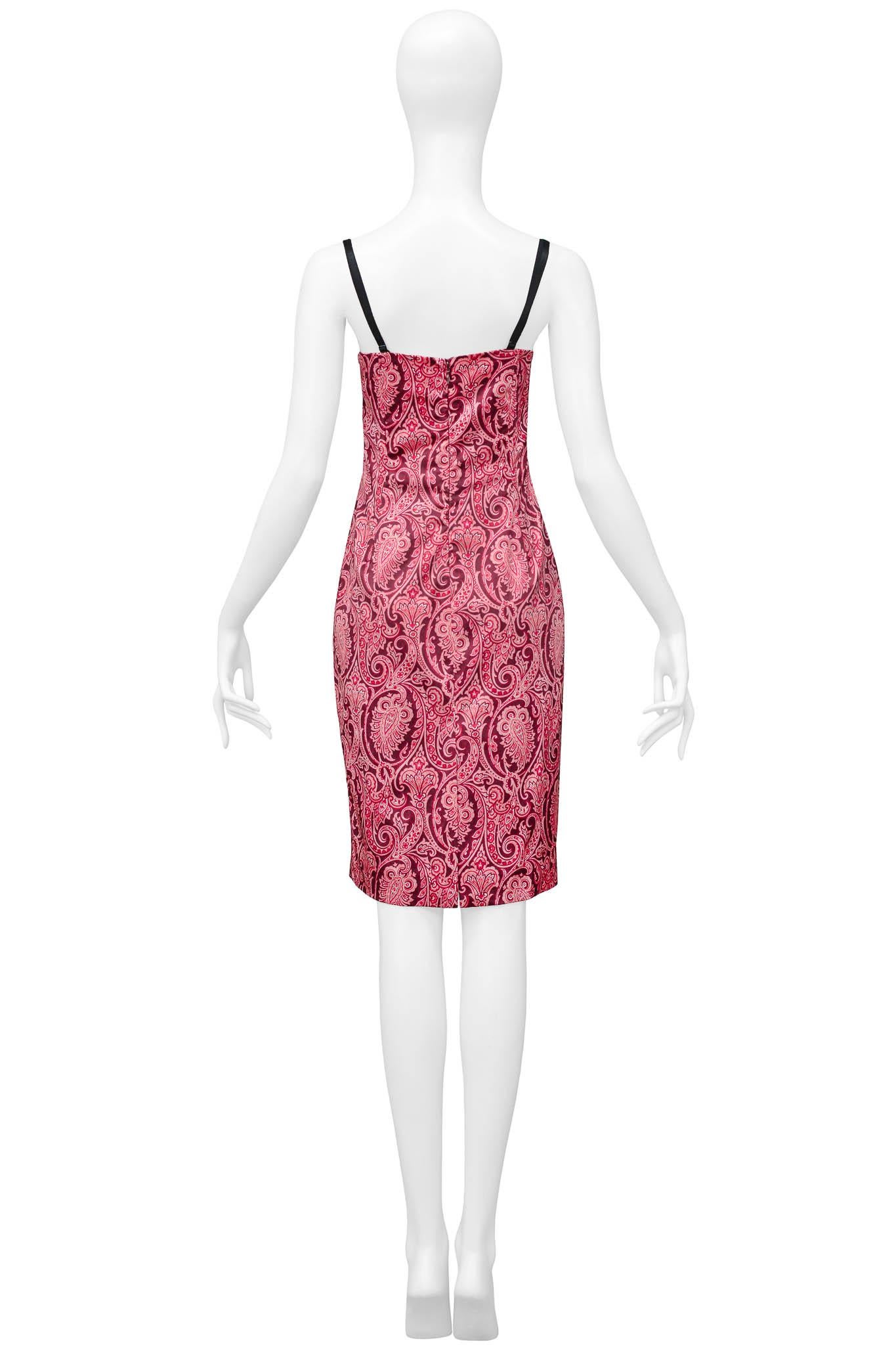 Women's Dolce & Gabbana Pink Paisley Body-Con Dress For Sale