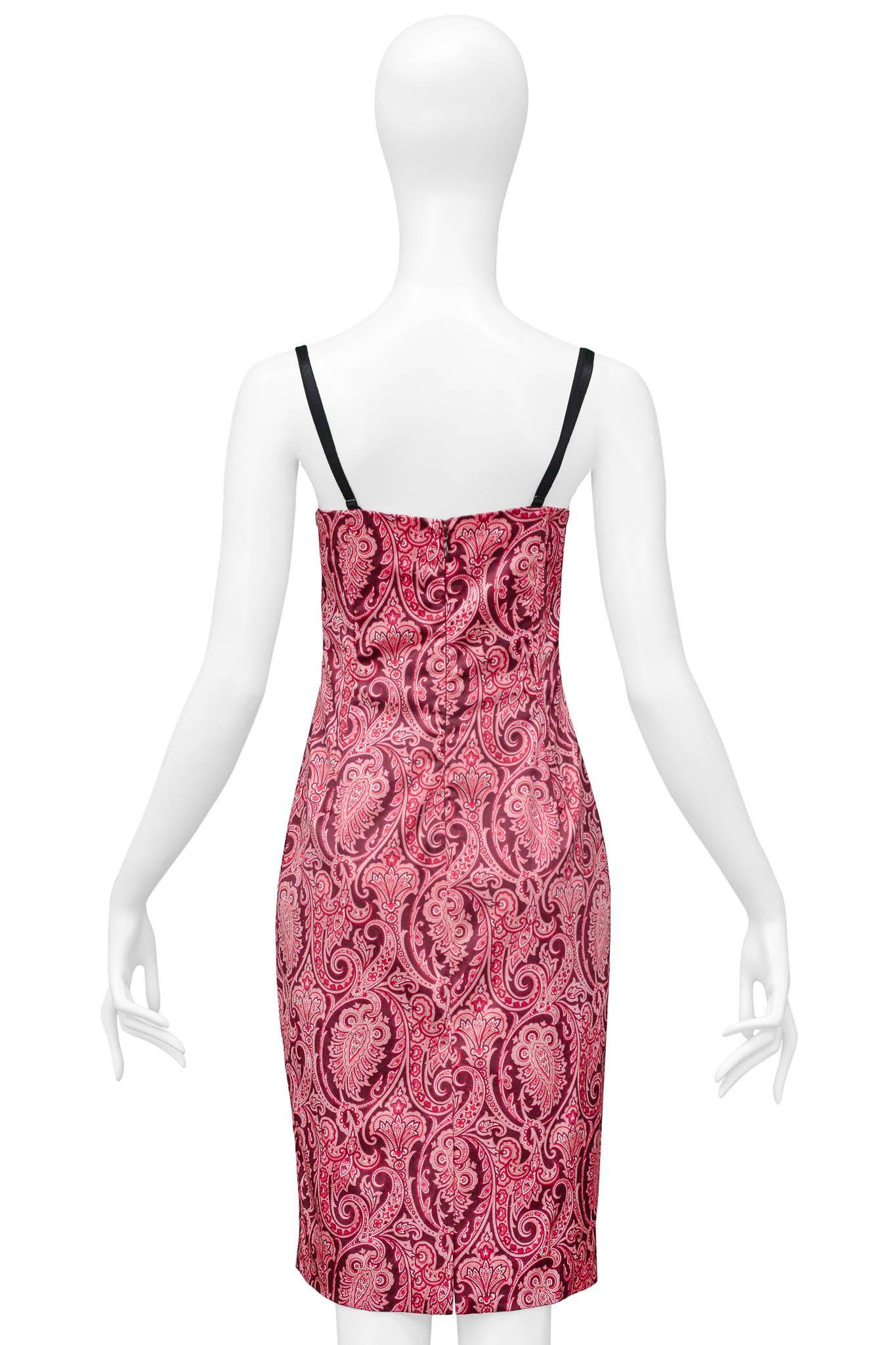 Dolce & Gabbana Pink Paisley Body-Con Dress For Sale 1