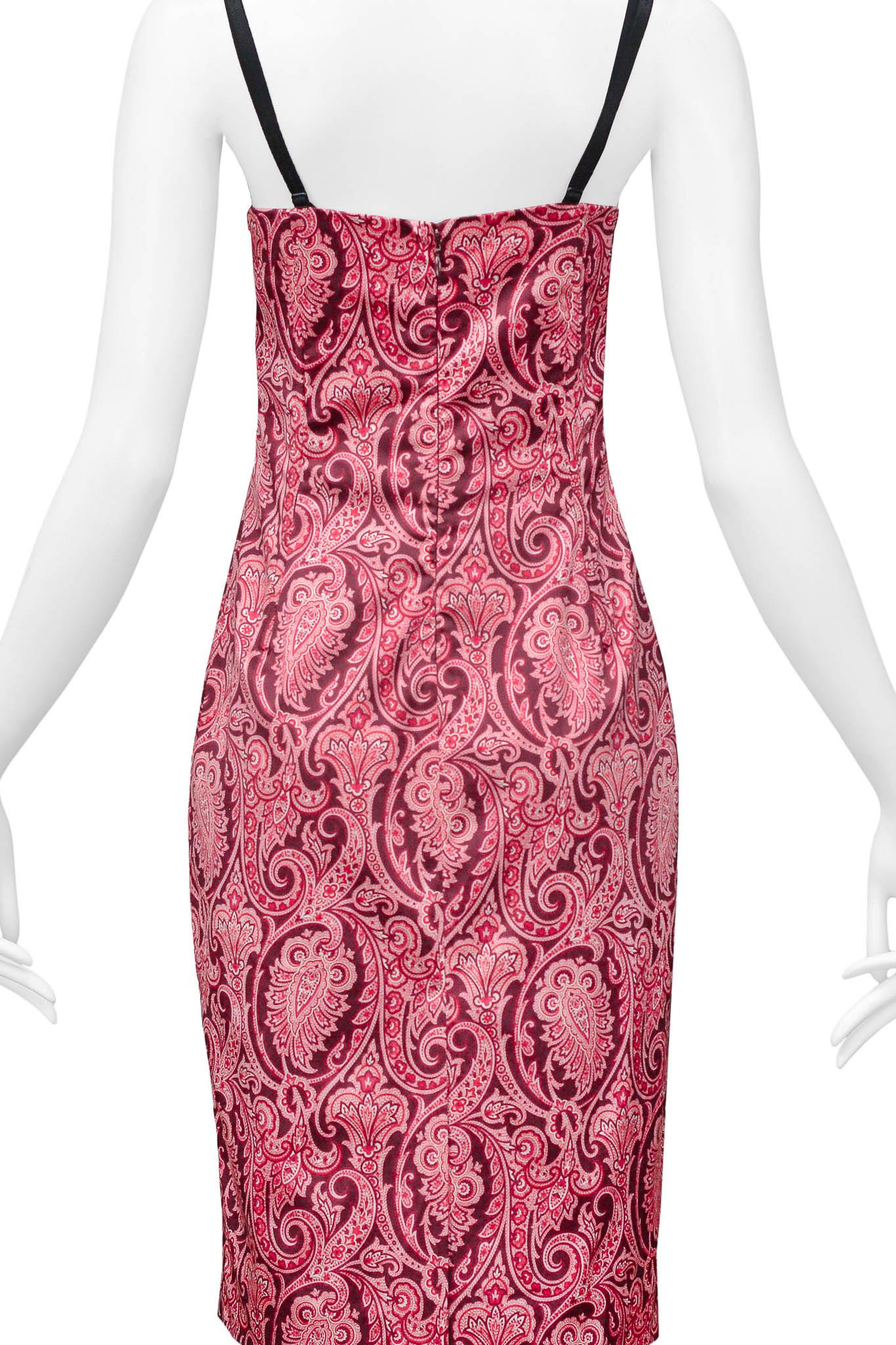 Dolce & Gabbana Pink Paisley Body-Con Dress For Sale 2