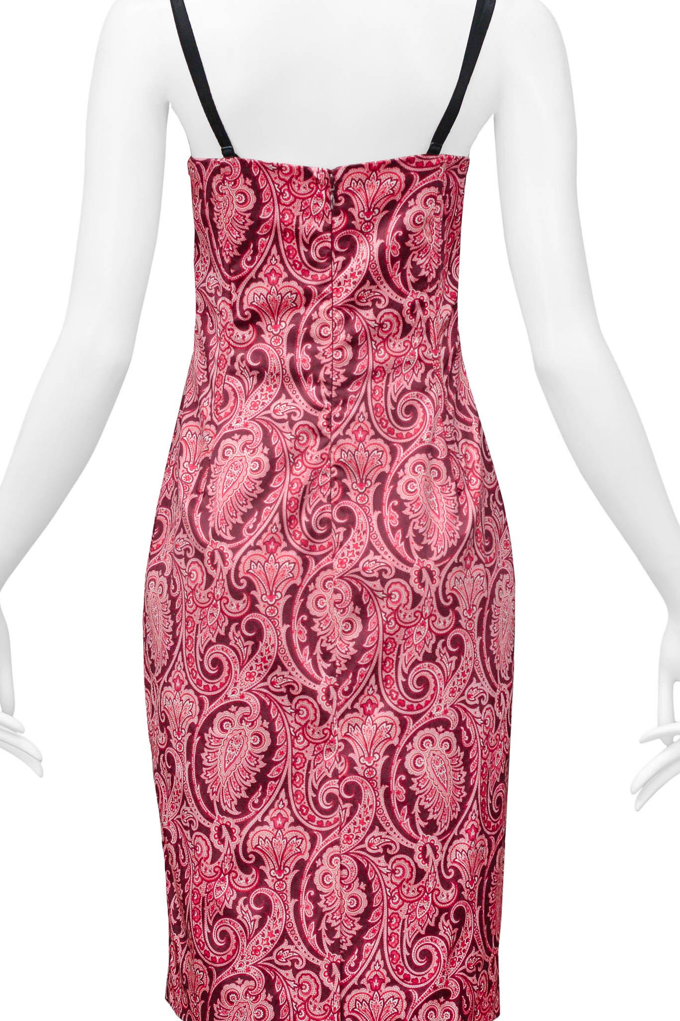 Dolce & Gabbana - Vestito Body-Con Rosa Paisley In condizioni ottime in vendita a Los Angeles, CA