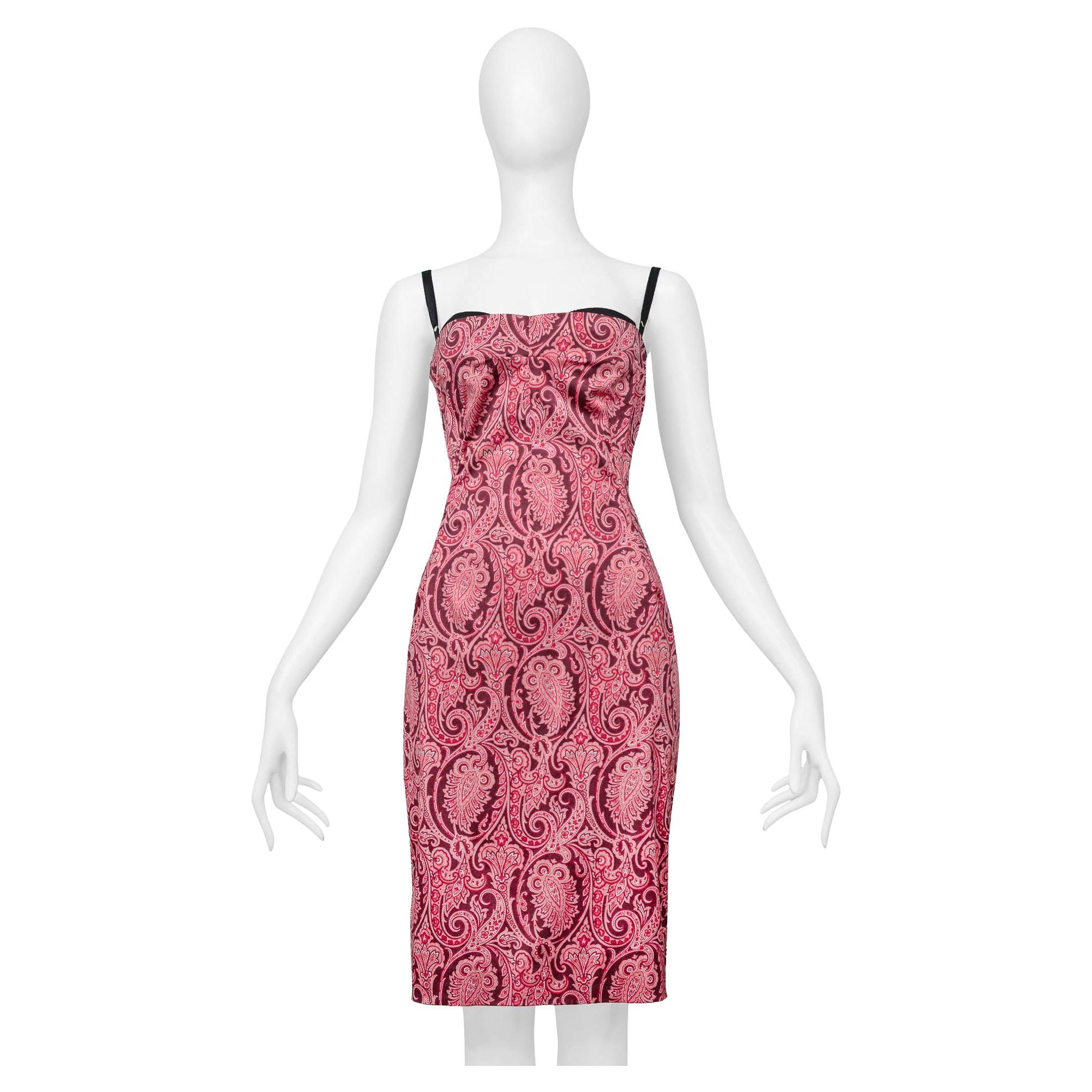 Dolce & Gabbana Pink Paisley Body-Con Dress For Sale