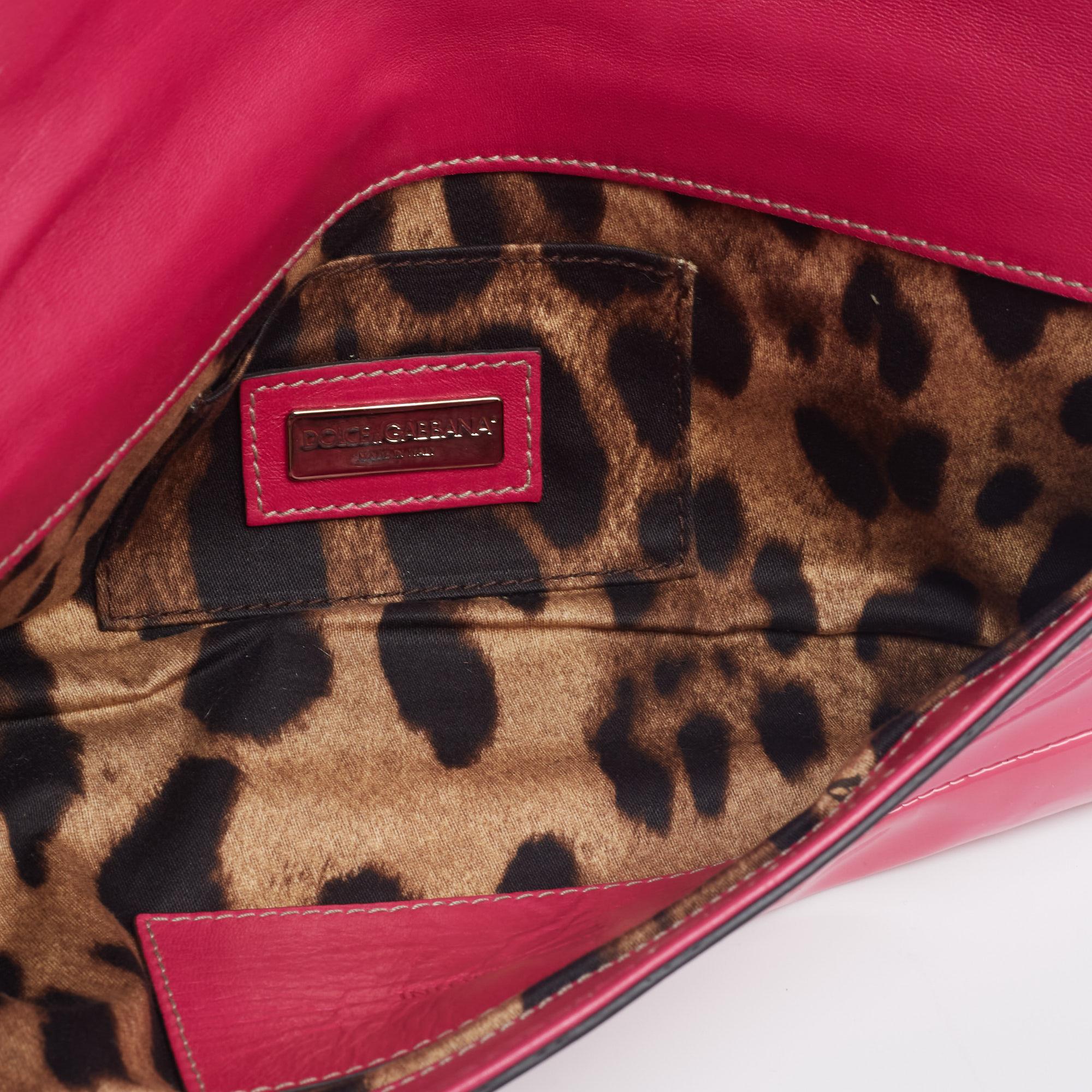 Dolce & Gabbana Pink Patent Leather Miss Martini Shoulder Bag 7