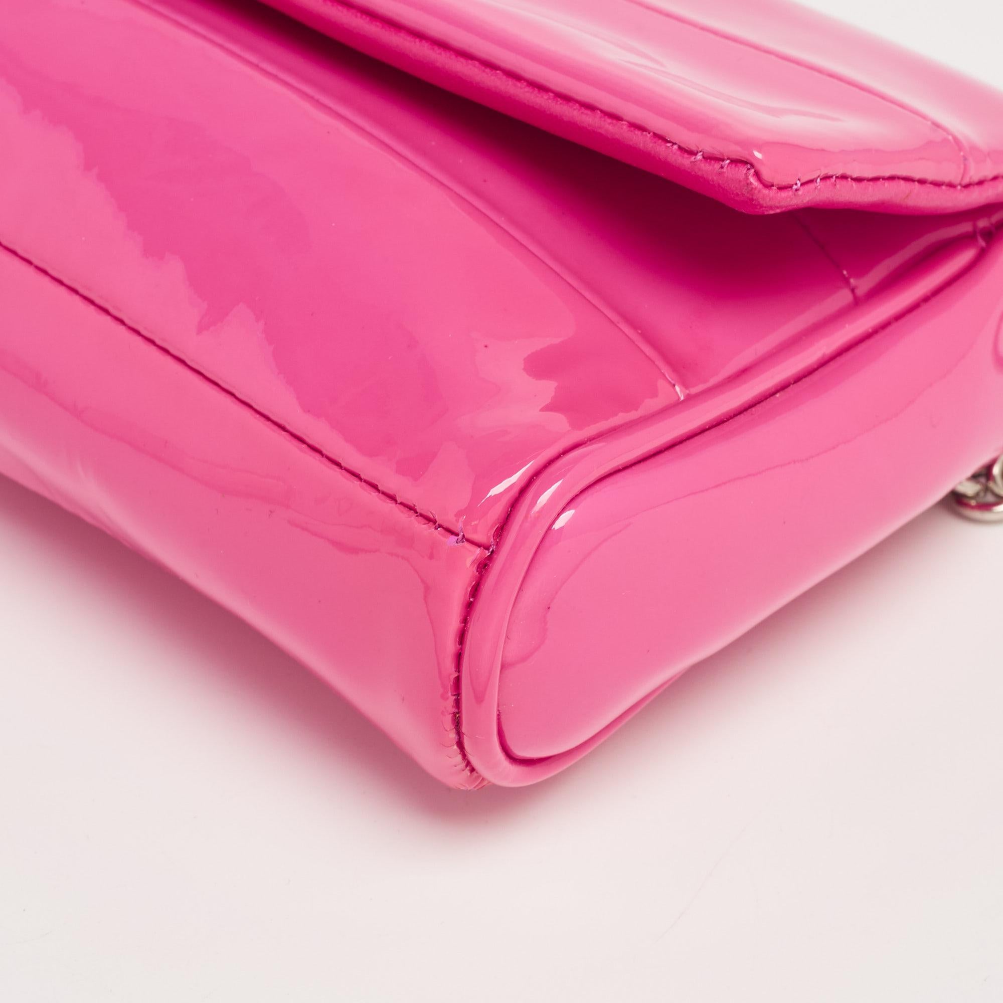 Women's Dolce & Gabbana Pink Patent Leather Miss Martini Shoulder Bag