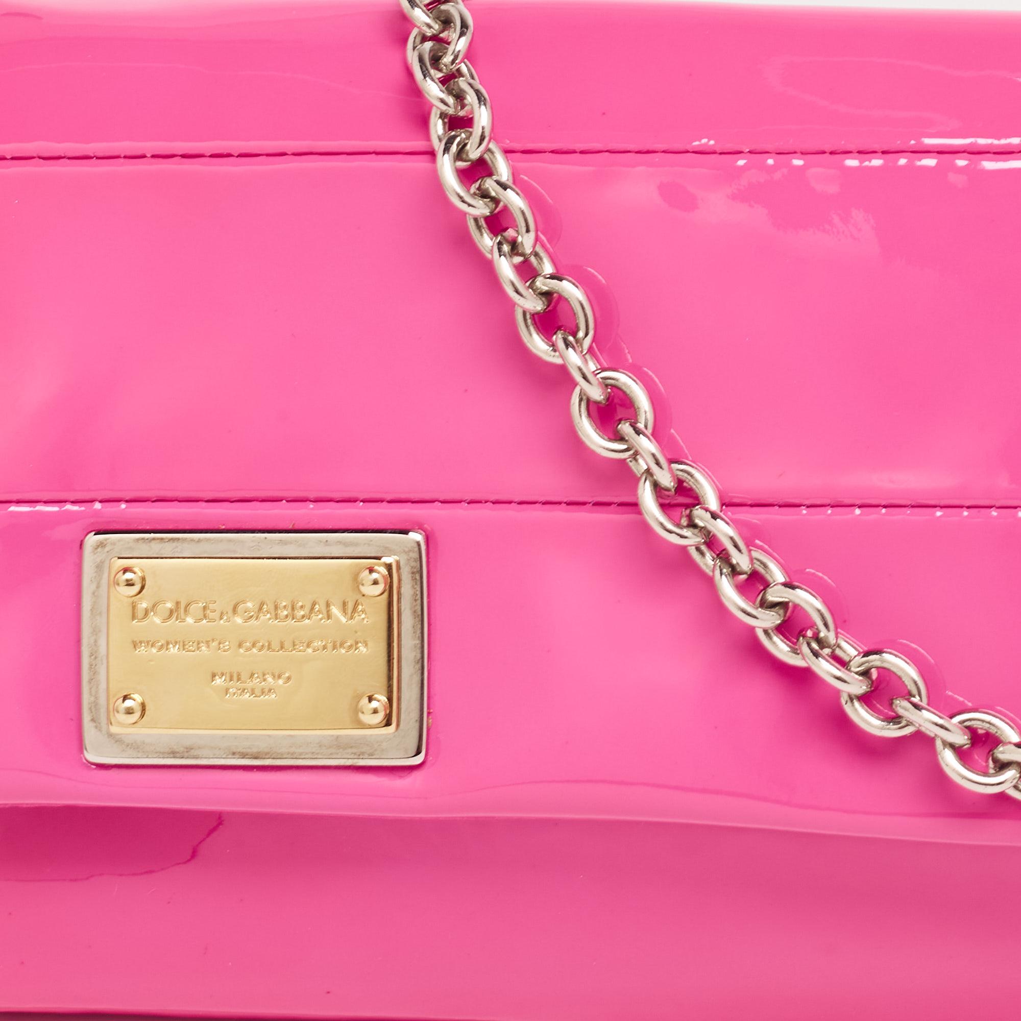 Dolce & Gabbana Pink Patent Leather Miss Martini Shoulder Bag 2