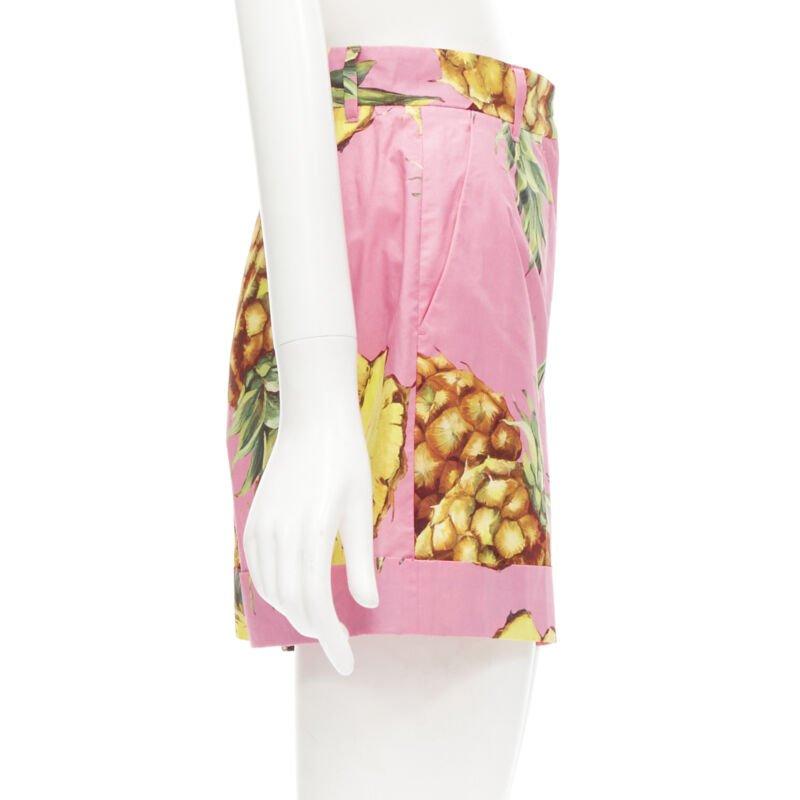 DOLCE GABBANA rosa Stampa ananas Linea A a vita alta IT38 XS In condizioni ottime in vendita a Hong Kong, NT