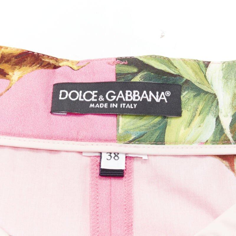 DOLCE GABBANA rosa Stampa ananas Linea A a vita alta IT38 XS in vendita 3