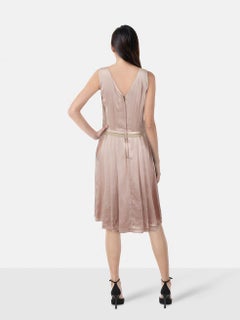 Dolce & Gabbana Pink Pleated Silk Dress Size M