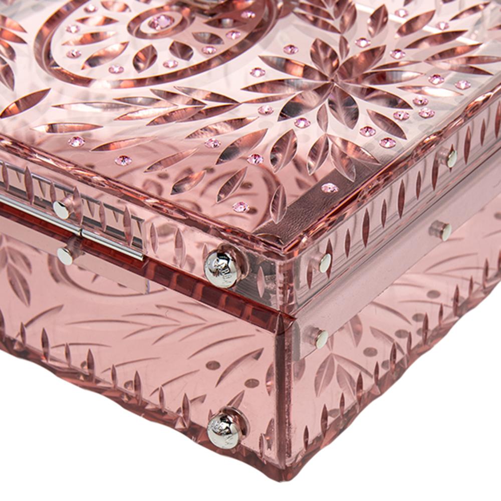 Women's Dolce & Gabbana Pink Plexiglass Cinderella Top Handle Bag