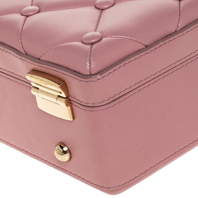 Women's Dolce & Gabbana Pink Quilted Leather Box Top Handle Bag