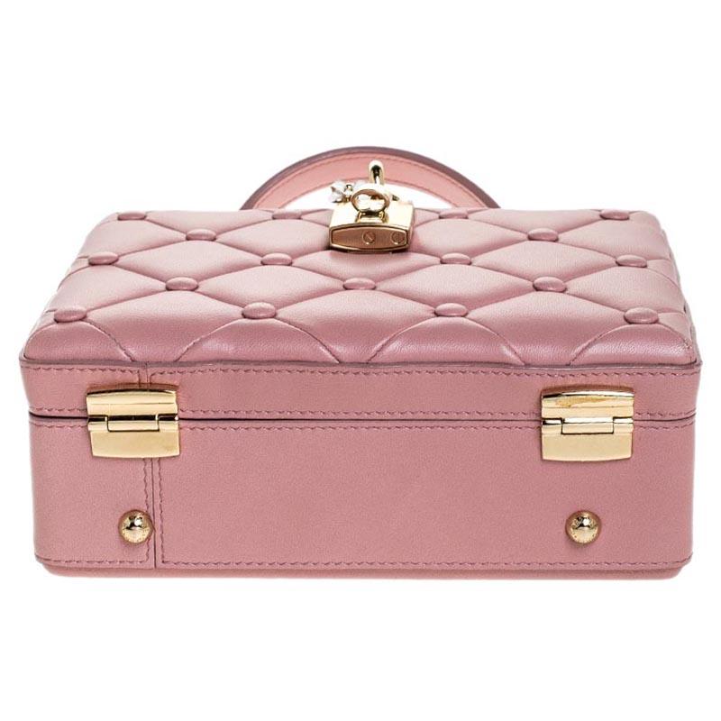 Dolce & Gabbana Pink Quilted Leather Box Top Handle Bag 2