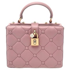 Dolce & Gabbana Pink Quilted Leather Box Top Handle Bag