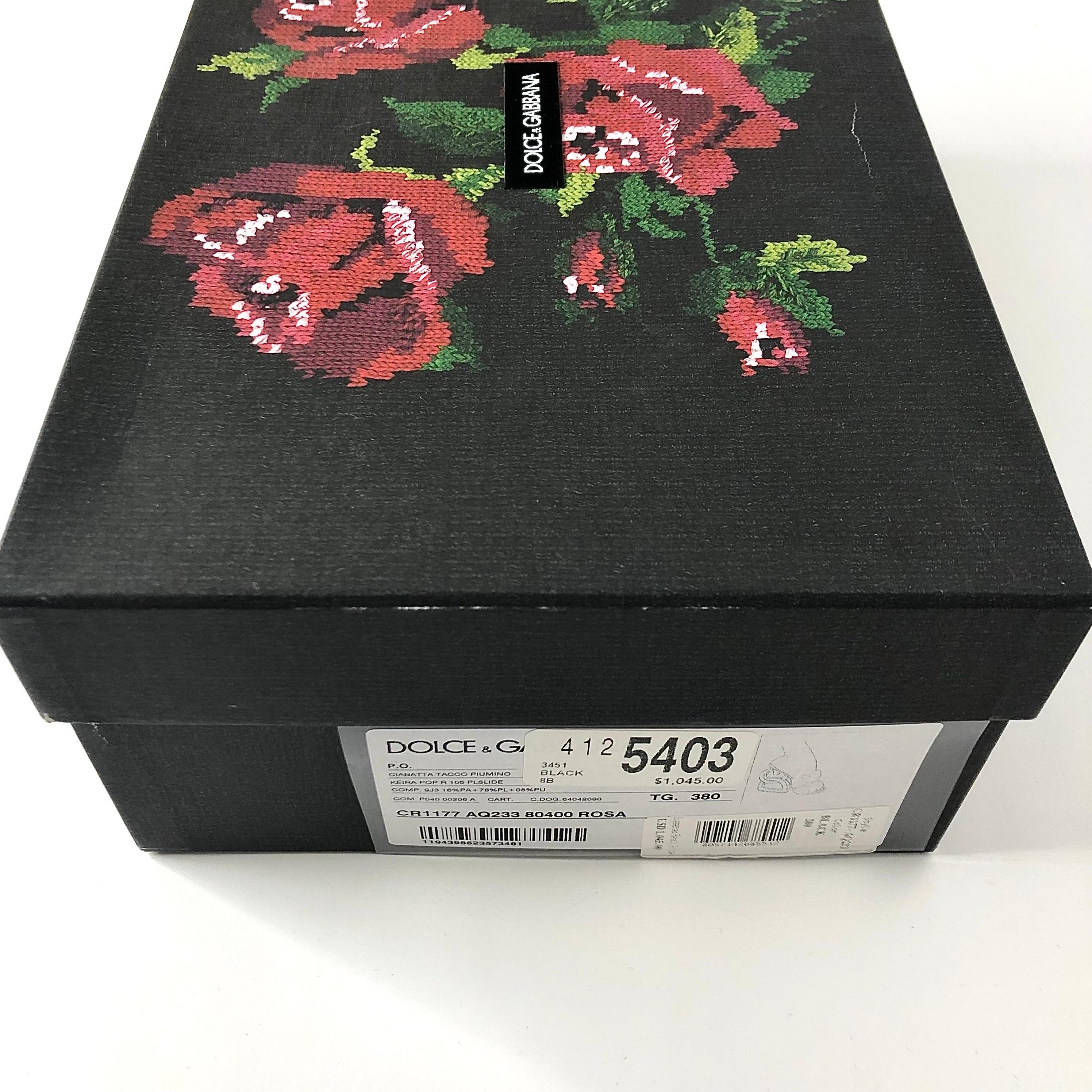 Dolce & Gabbana Pink Quilted Nylon DG Heel Slip On Puffy Mule Sandals 38 For Sale 5