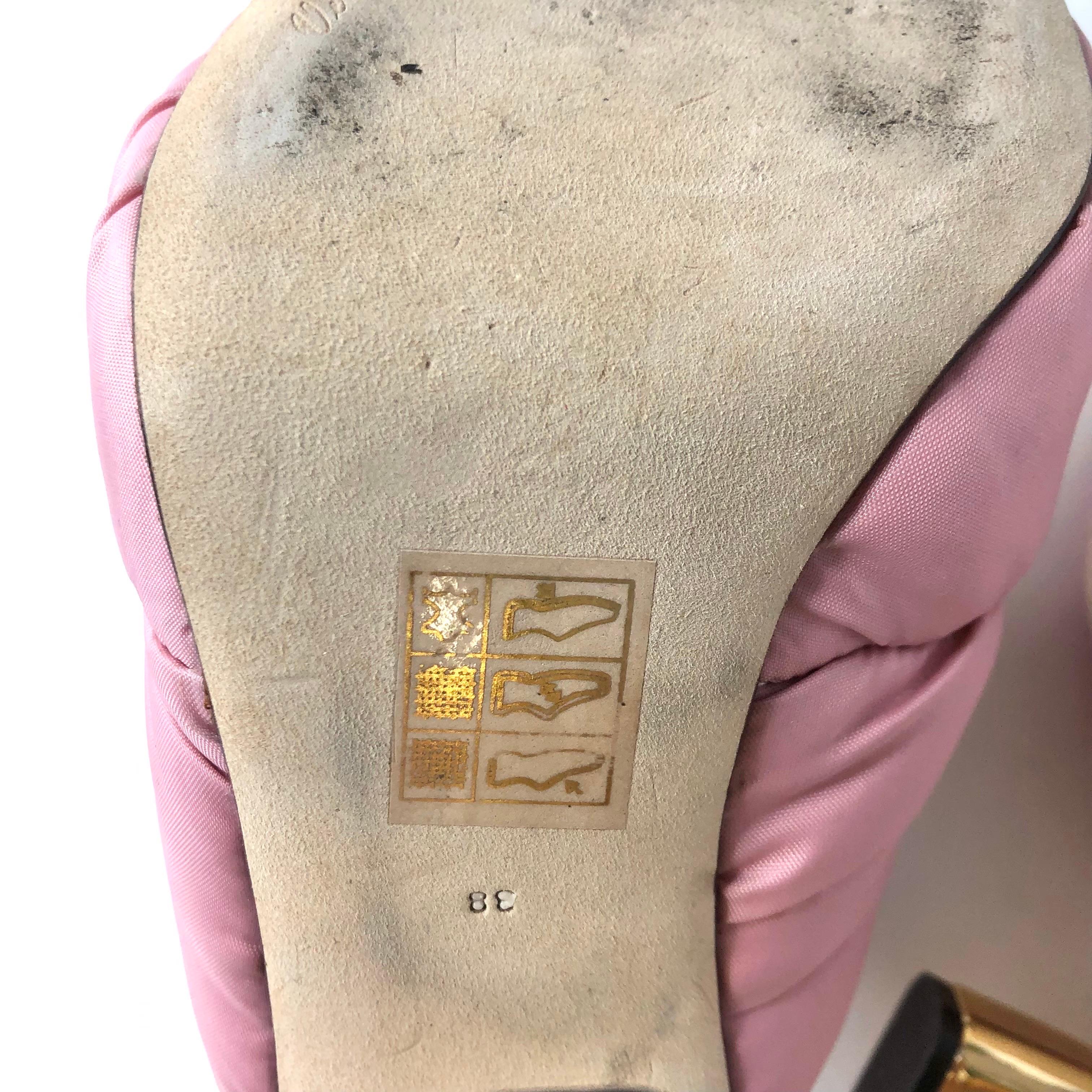 Dolce & Gabbana Pink Quilted Nylon DG Heel Slip On Puffy Mule Sandals 38 For Sale 2