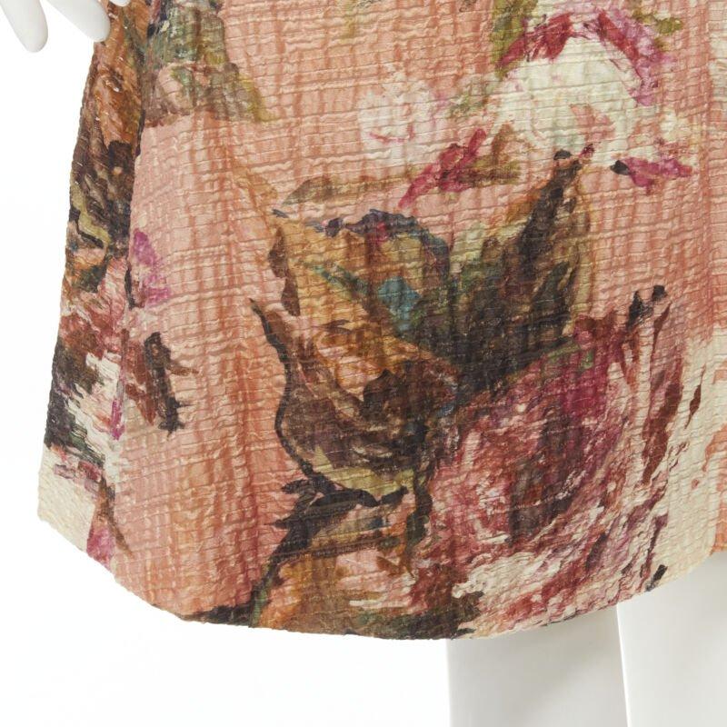 DOLCE GABBANA rosa cloque deshuesado corsé vestido de cóctel sin tirantes IT36 XS en venta 1