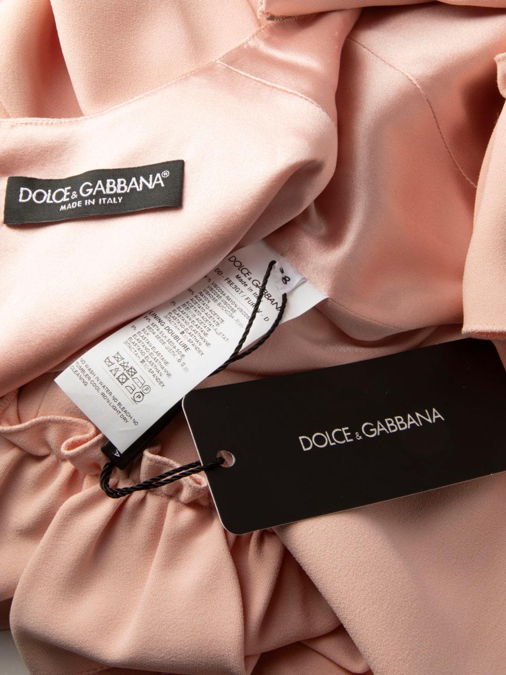 Dolce & Gabbana Rosa Kleid mit Rüschenbesatz Größe XS im Zustand „Neu“ im Angebot in London, GB