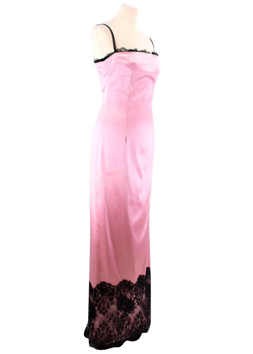Women's Dolce & Gabbana Pink Satin & Lace Gown SIZE UK 12/ US 8