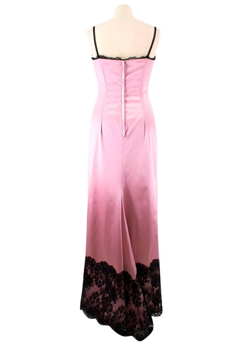 Dolce & Gabbana Pink Satin & Lace Gown SIZE UK 12/ US 8 1