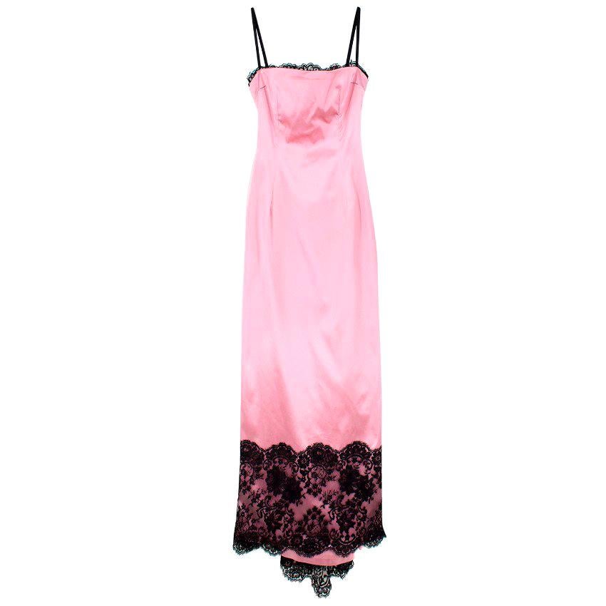 Dolce & Gabbana Pink Satin & Lace Gown SIZE UK 12/ US 8