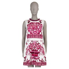 DOLCE & Gabbana soie rose 2023 MAJOLICA BROCADE MINI Robe 46 XL