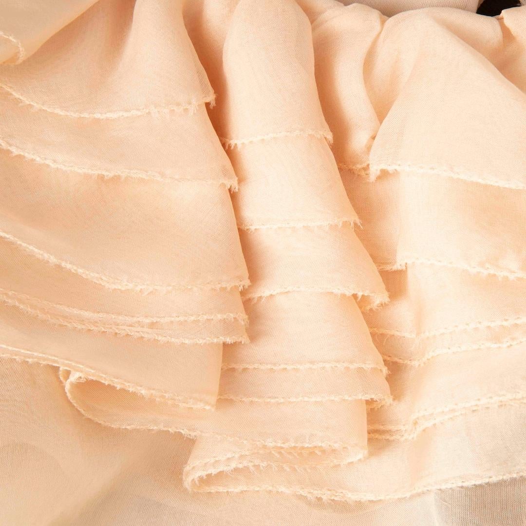 Dolce & Gabbana Pink Silk Ruffle Trim Blouse Size M In Good Condition In London, GB