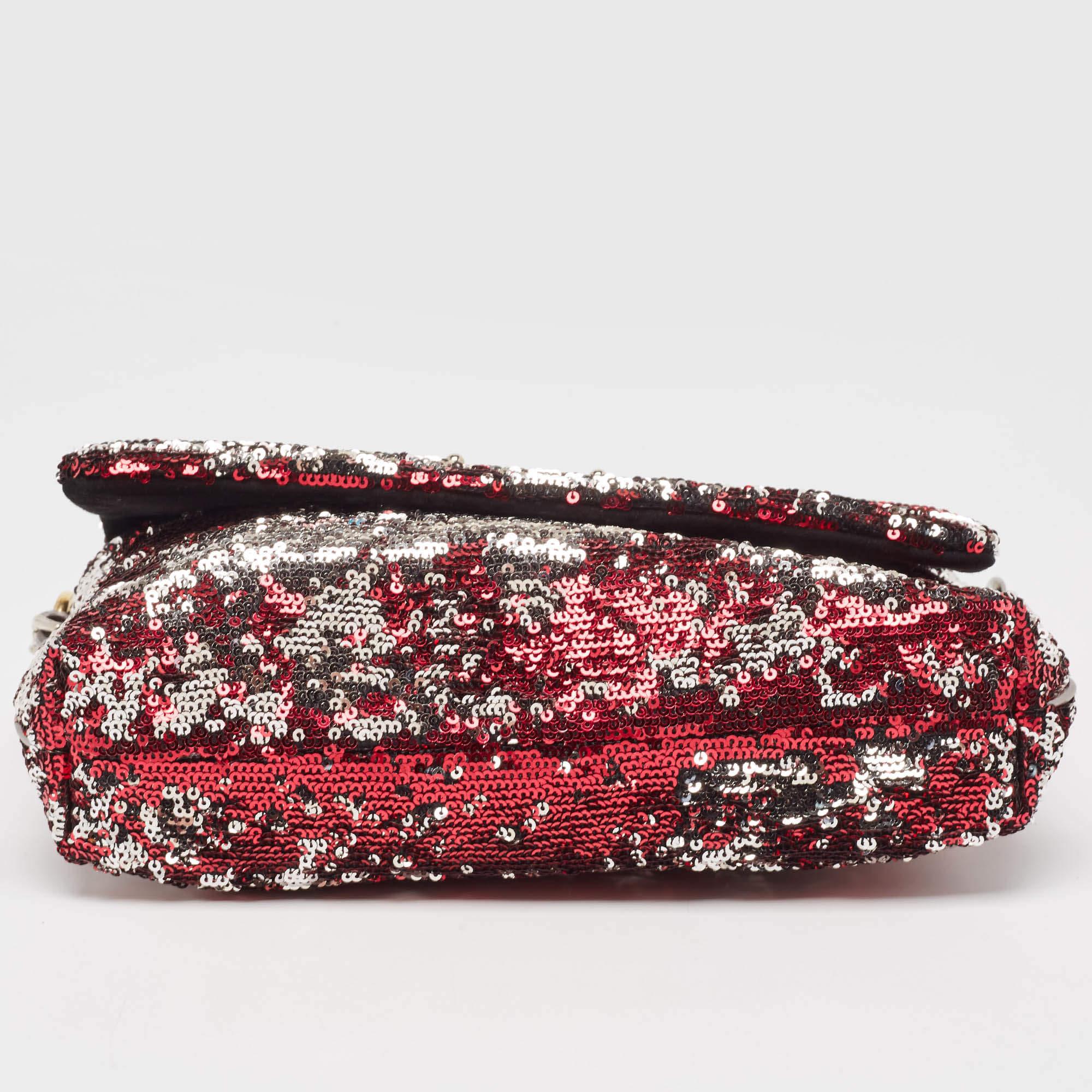 Dolce & Gabbana Pink/Silver Sequins Miss Charles Shoulder Bag 1