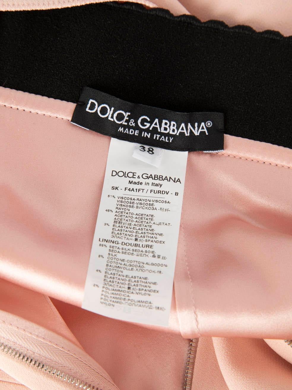 Dolce & Gabbana Rosa gerader Midirock mit geradem Rock Größe XS Damen im Angebot