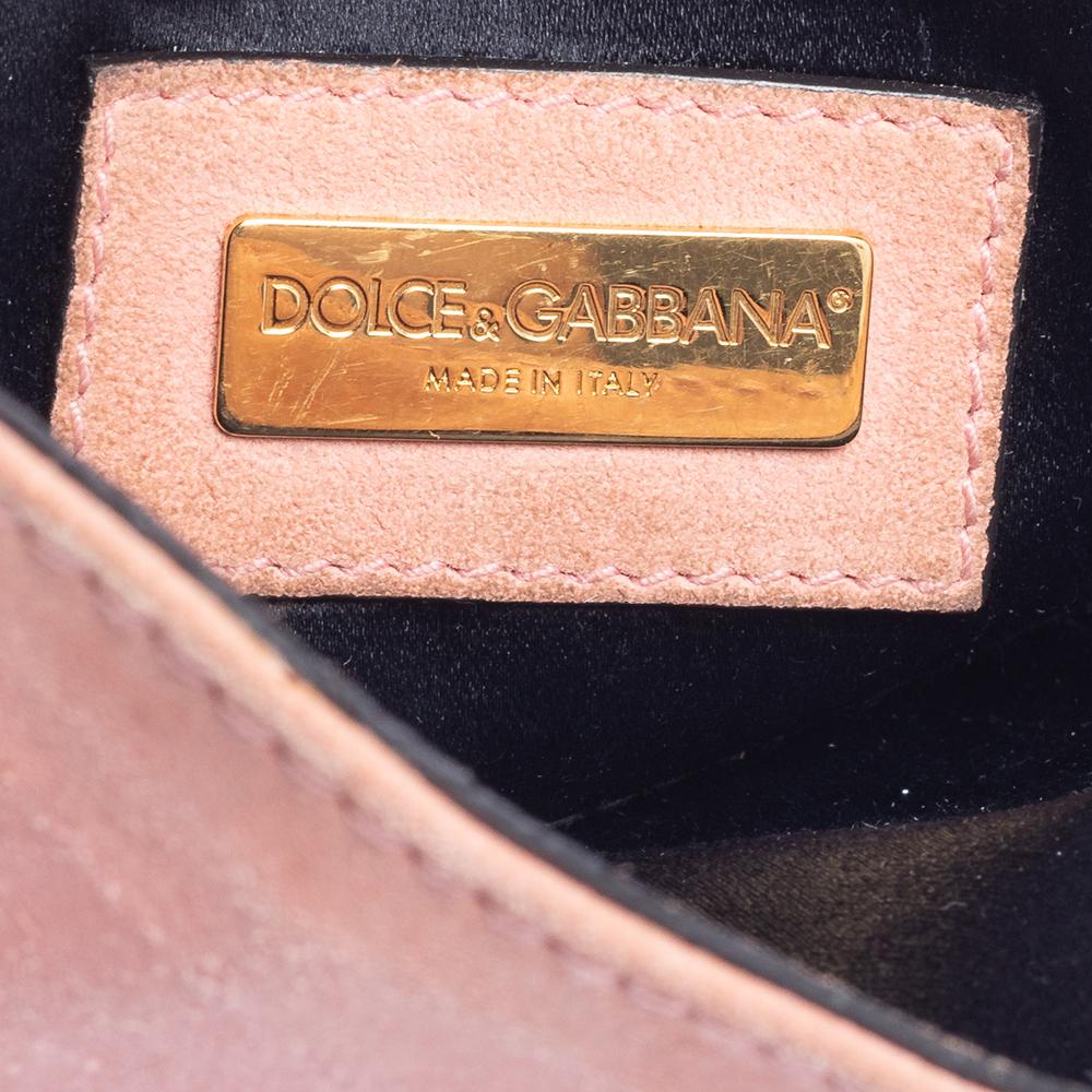 Dolce & Gabbana Pink Suede Flap Chain Crossbody Bag 4