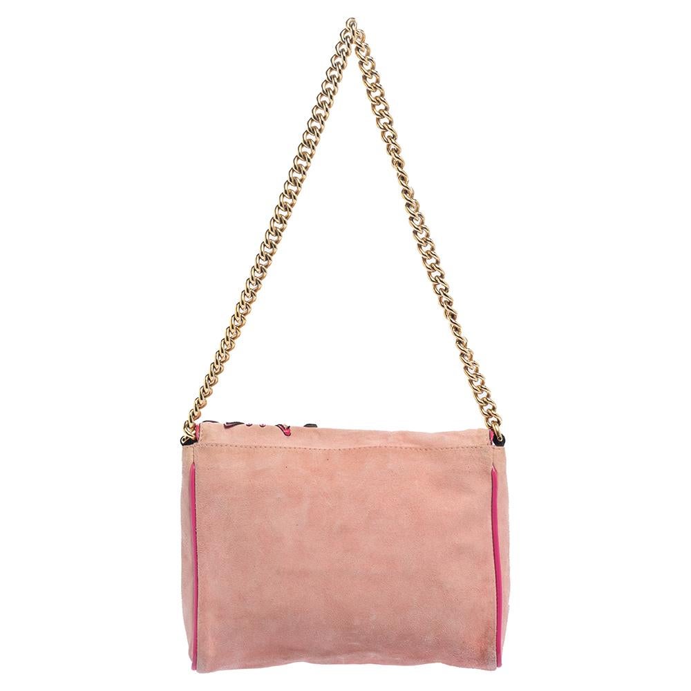 pink suede crossbody bag