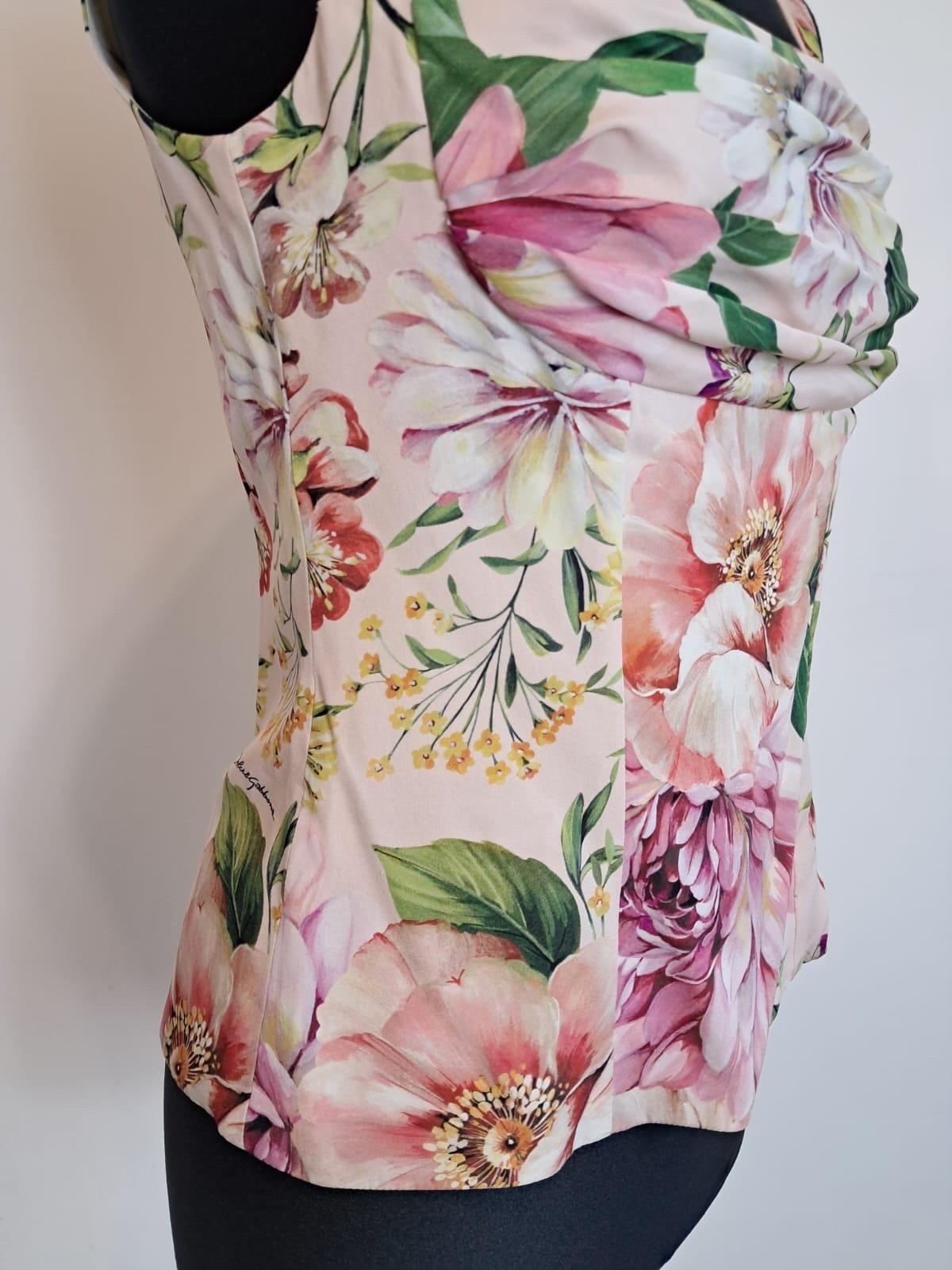 da uomo o donna Dolce & Gabbana Top rosa con motivo floreale. in vendita