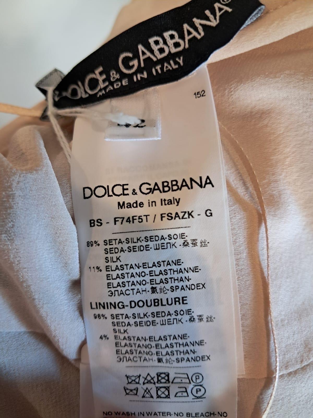 Dolce & Gabbana Top rosa con motivo floreale. in vendita 4