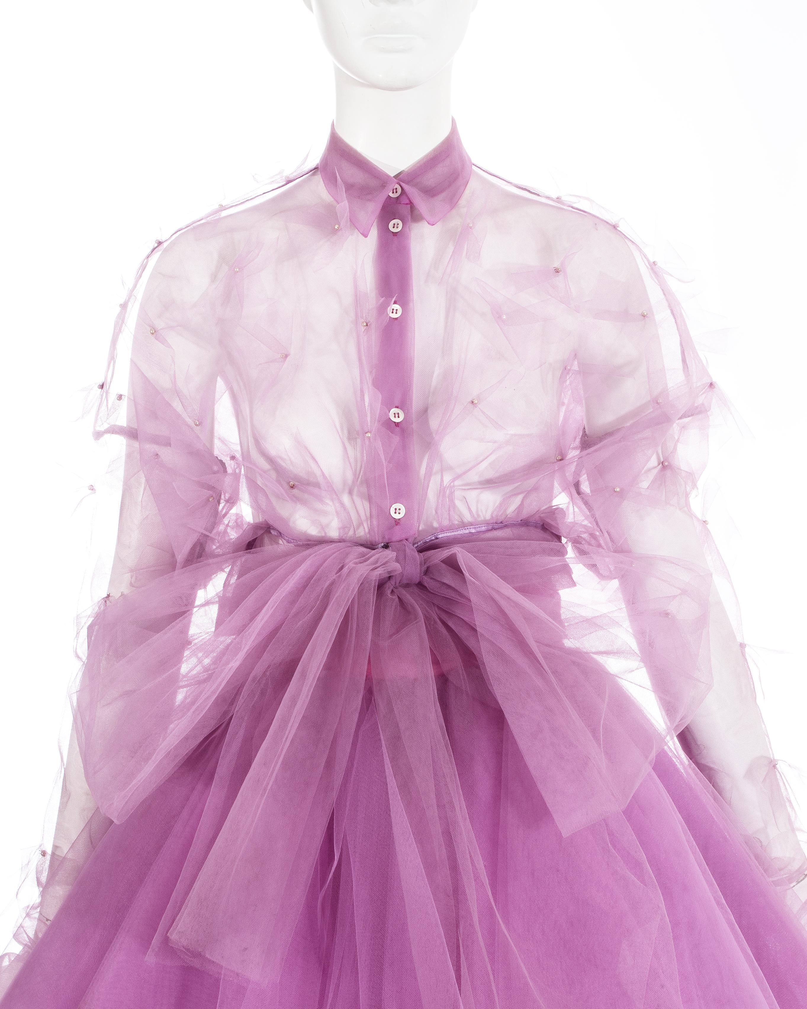 Dolce & Gabbana pink tulle skirt and blouse evening ensemble, ss 1992 In Excellent Condition In London, GB