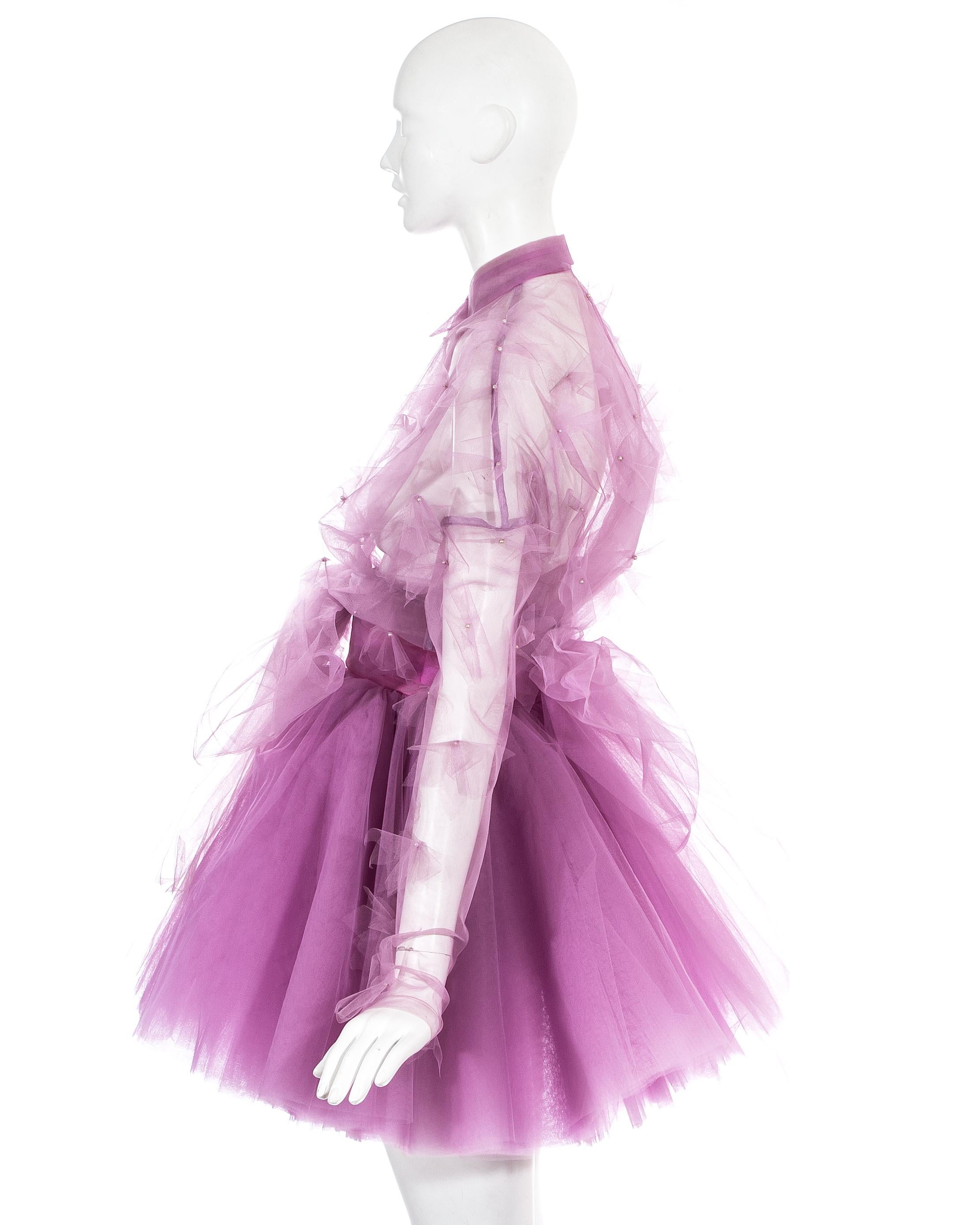 Dolce & Gabbana pink tulle skirt and blouse evening ensemble, ss 1992 1