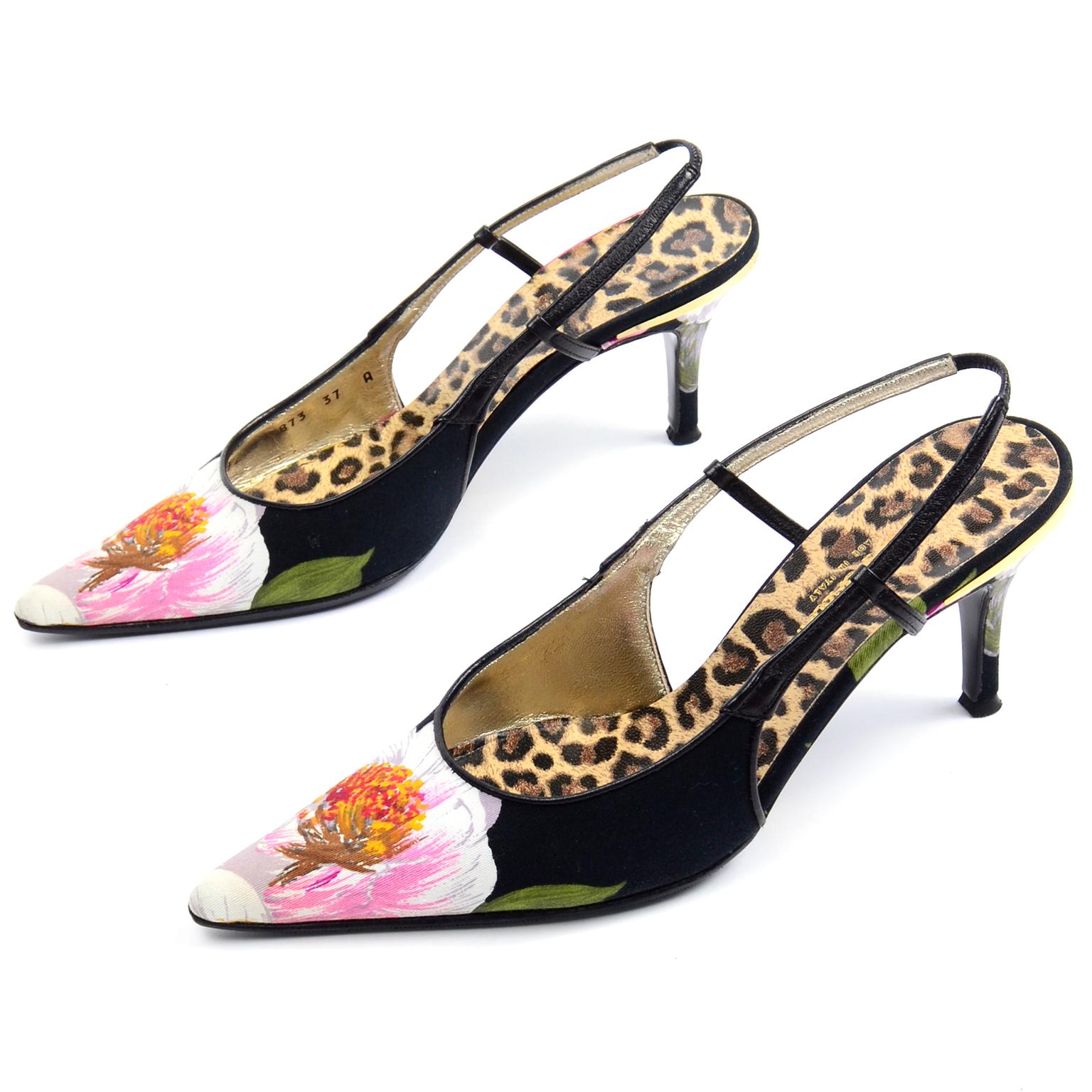 Beige Dolce & Gabbana Rosa, Bianco e Floreale, Scarpe con Punta a Punta con Scatola e Sacchetto di Polvere in vendita
