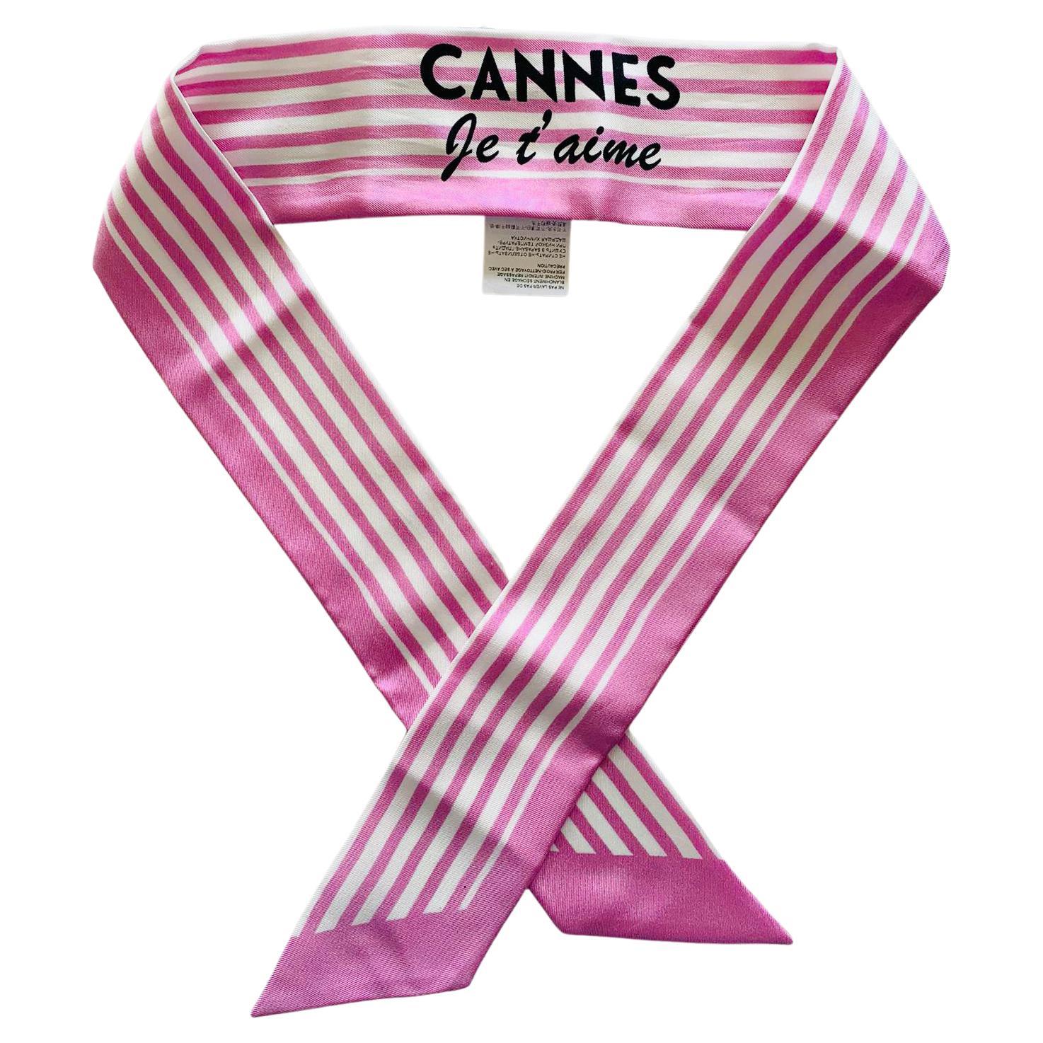 Dolce & Gabbana Pink White Striped Cannes Wrap Shawl Scarf