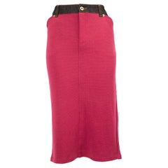 Dolce & Gabbana Rosa Wollstrick-Midirock Größe XXL
