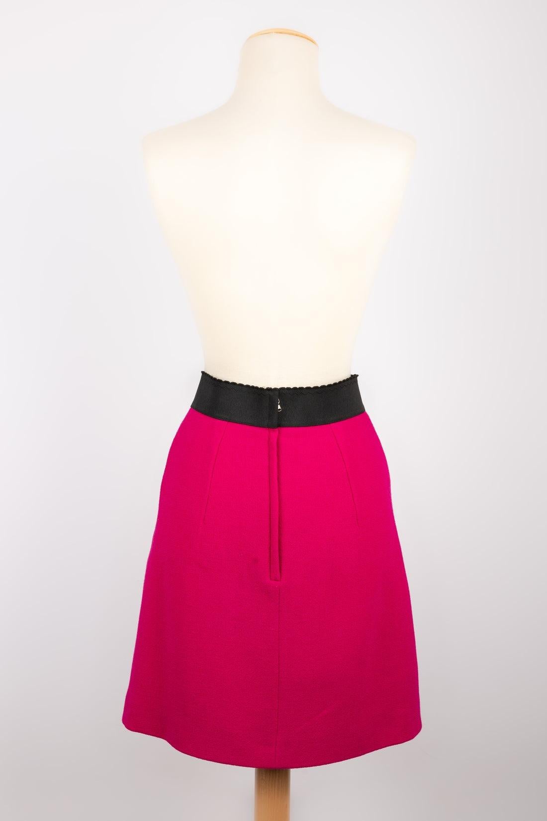 Dolce & Gabbana Pink Wool Skirt, 2016 In Excellent Condition For Sale In SAINT-OUEN-SUR-SEINE, FR
