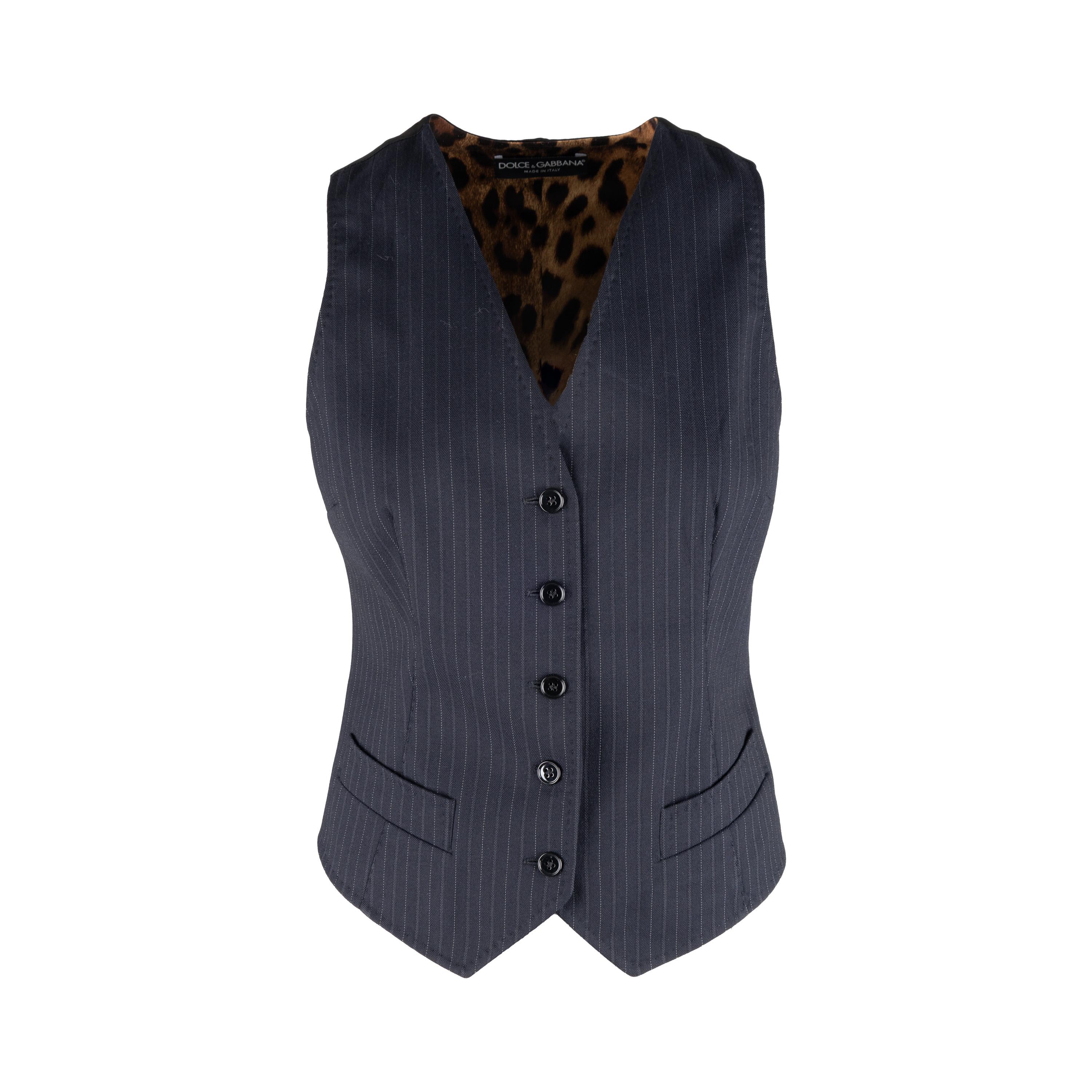 Dolce & Gabbana Pinstripe Suit with Vest For Sale 2