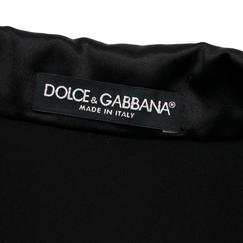 Women's Dolce & Gabbana piped silk-satin pyjama shirt US 4