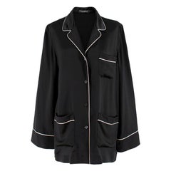 Dolce 
Gabbana piped silk-satin pyjama shirt US 4